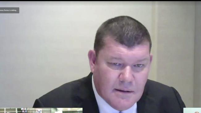 James Packer gives evidence before the NSW Casino Inquiry on Tuesday, September 6, 2020.