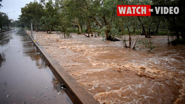 Todd River flows amid Alice Springs deluge