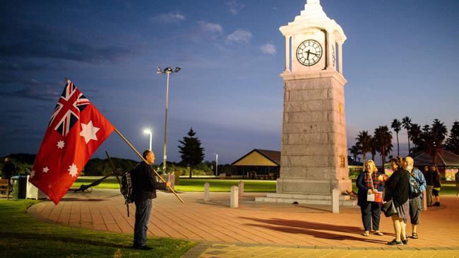 The scaled-back Anzac Day dawn service at Semaphore held last year. Picture: AAP/Morgan Sette