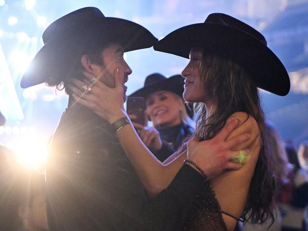 Adan Banuelos and Bella Hadid attend The American Performance Horseman in Arlington, Texas. Picture: Click Thompson/Getty Images for Teton Ridge