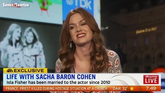 Isla Fisher awkwardly shuts down question by Sunrise co-hosts