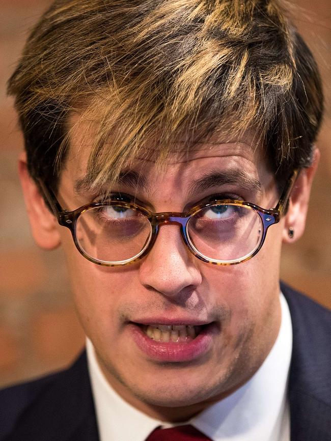 After comments made regarding paedophilia surfaced in an online video, Milo Yiannopoulos resigned from his position at Brietbart News and lost a major book deal with Simon &amp; Schuster. (Pic: Drew Angerer/Getty Images/AFP)