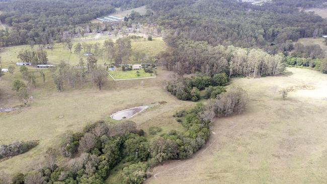 Aerial images of Sun and Xie's sprawling estate in Booral.