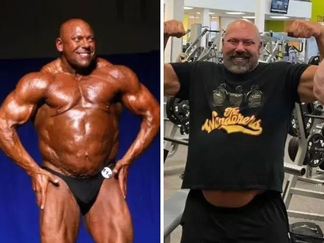 "Big Lenny" in his competing days and more recently. Photos: Instagram