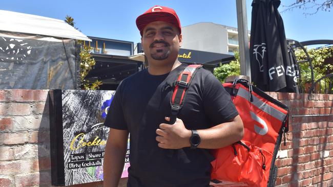 DoorDash delivery driver Ahsan Muhammad in Braddon, ACT. Picture: Sam Turner