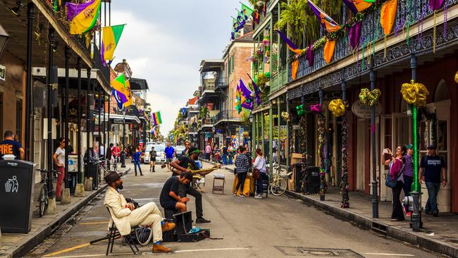 Musicians in the French Quarter of New Orleans.