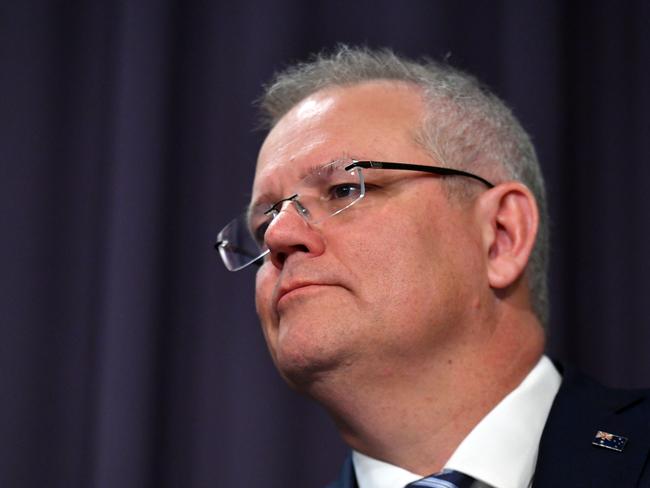 Prime Minister Scott Morrison at a press conference, reveals a state-based cyber attack targeting Australian government and business, at Parliament House in Canberra, Friday, June 19, 2020. (AAP Image/Mick Tsikas) NO ARCHIVING