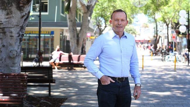 Mr Abbott, pictured at his electorate office in Manly, said the Beaches Link was the main issue for the people of the northern beachs. Picture: Britta Campion / The Australian