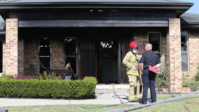 The scene at the house fire on Peppertree Circuit in Aberglasslyn Picture: Peter Lorimer.