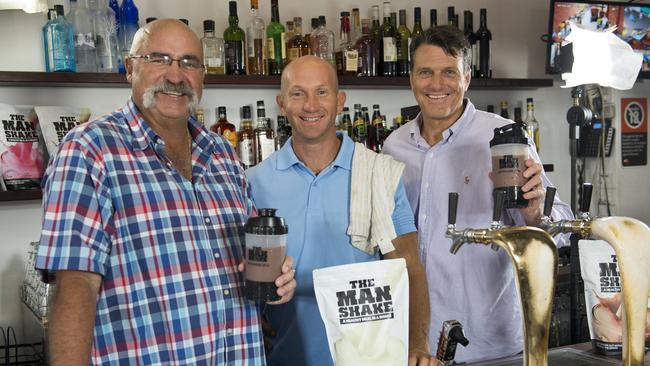 Adam MacDougall with Paul Roos and Merv Hughes and The Man Shake.