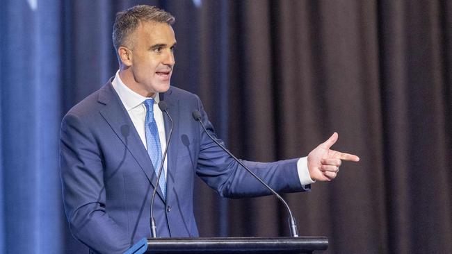 Premier Peter Malinauskas addresses The Advertiser’s Building a Bigger, Better South Australia forum. Picture: Kelly Barnes