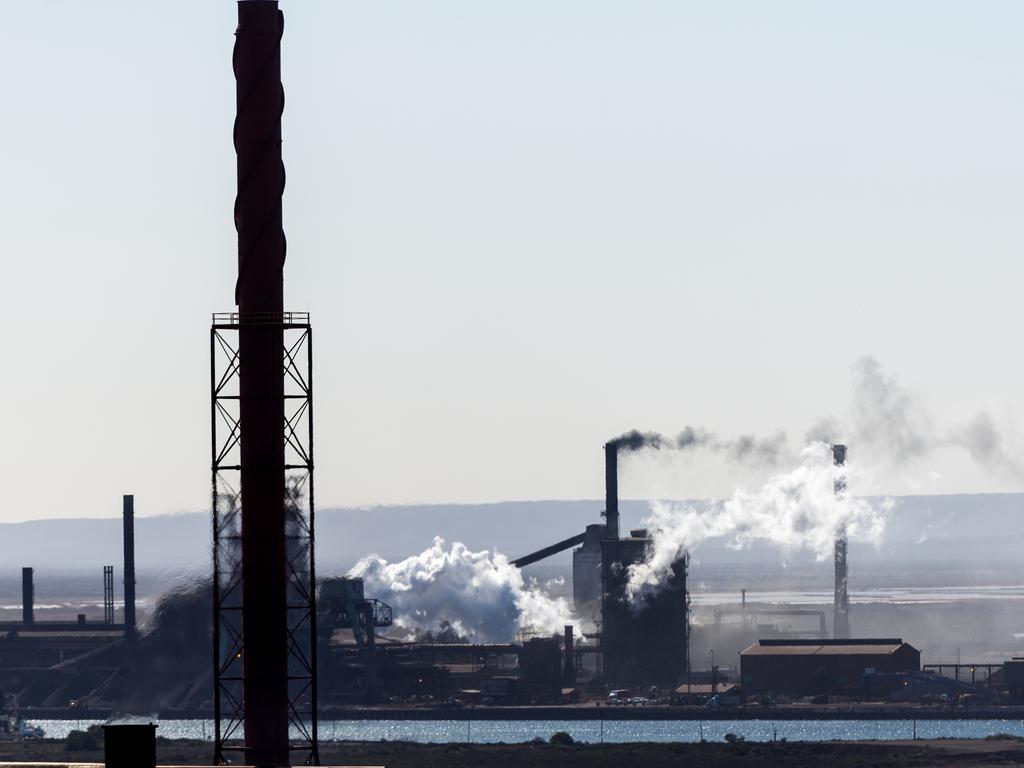 Industrial scenes like this one at Whyalla Wharf, South Australia, are common across the world but they all mean more pollution is being pumped into the environment. Picture: Bernard Humphreys