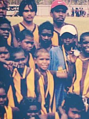 Jake Neade, middle, with the Elliott Hawks in his junior days.