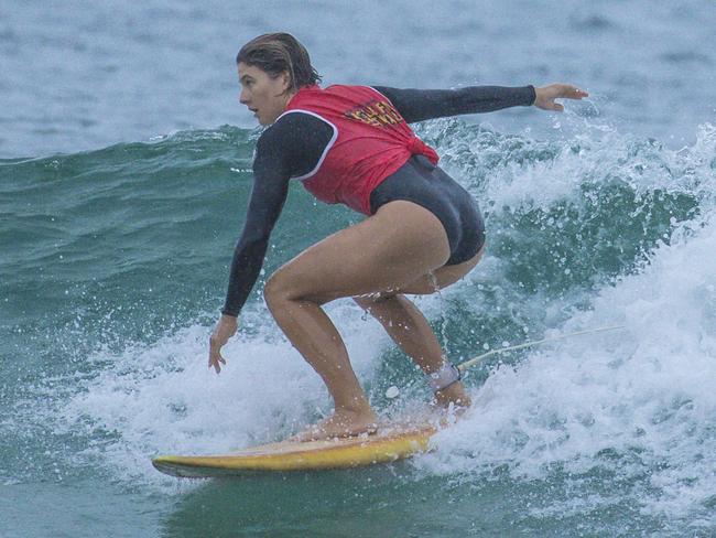 Early Saturday heats of The Burleigh Heads Boardriders Single Fin Festival. Picture: Glenn Campbell