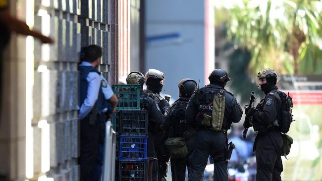 Riot squad police outside the Lindt cafe on December 15, 2014. Picture: AAP