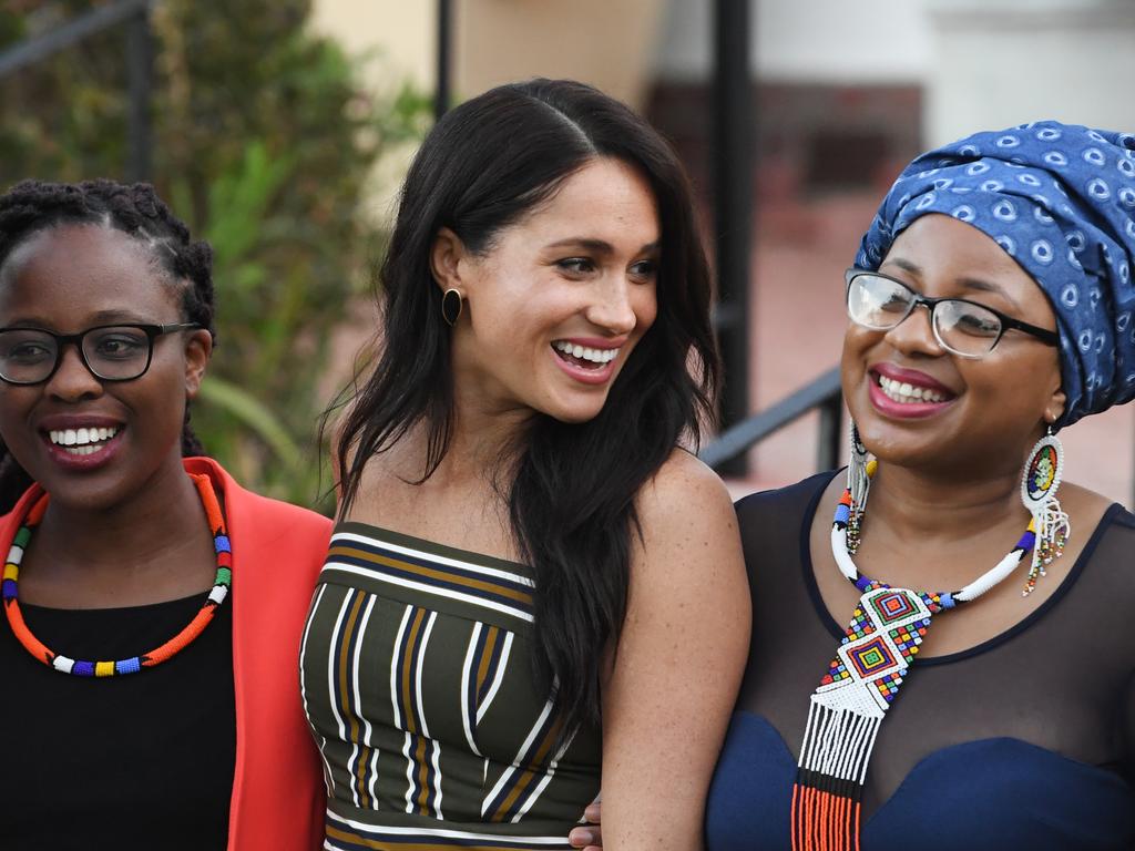 Since they touched down in Africa, the camera lenses have been focused on Meghan. Picture: Facundo Arrizabalaga/Pool/Getty Images