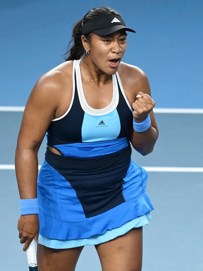 Aiava rocking the dress during her opening round victory. (Photo by Hannah Peters/Getty Images)