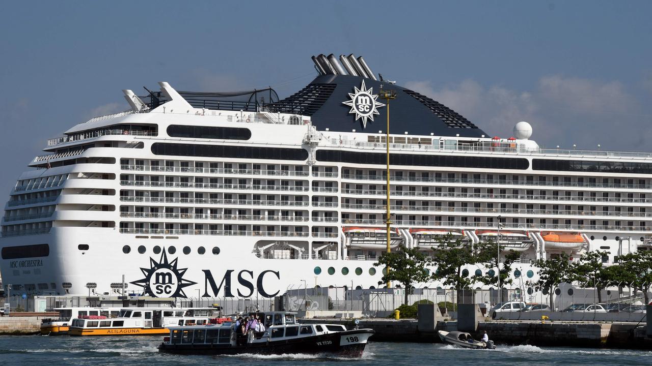 The MSC Orchestra cruise ship docks at the Santa Chiara maritime port in Venice, Italy. Picture: Andrea Pattaro/AFP