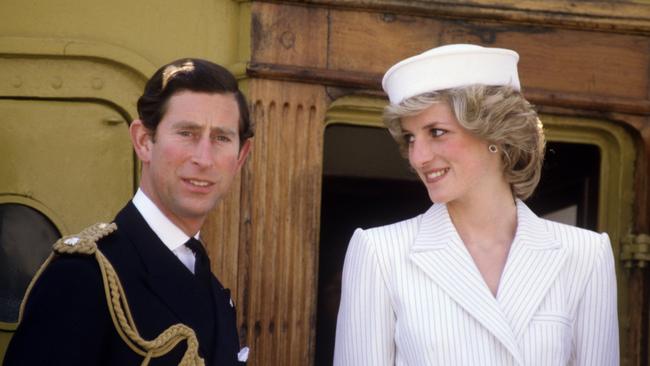 Diana Princess of Wales with Prince Charles on board a ship at the naval base on April 20, 1985 in La Spezia, Italy, during the Royal Tour of Italy. Picture: Getty Images