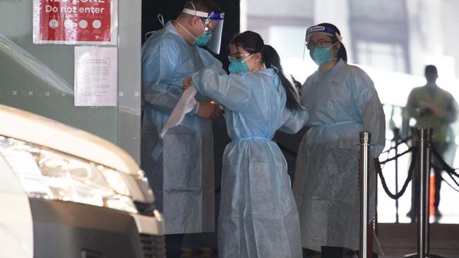 Australian Open tennis players and officials in quarantine ahead of the Australian Open. at the Grand Hyatt. Picture: NCA NewsWire/Sarah Matray