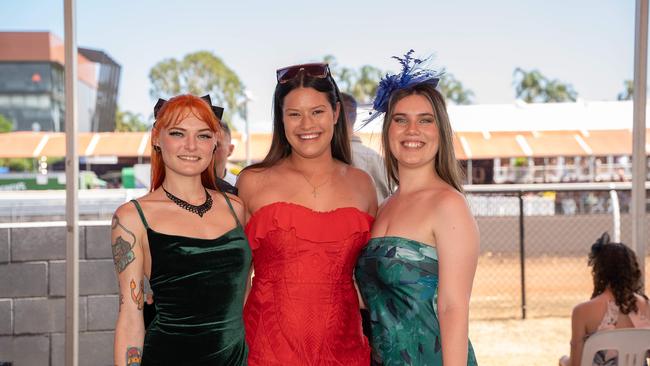 India Morgan, Kaitlyn De Castro and Clementine Moore at the 2023 Darwin Cup. Picture: Pema Tamang Pakhrin