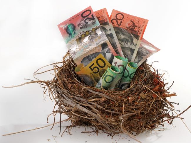 Nest Egg Savings with Australian Currency; superannuation generic