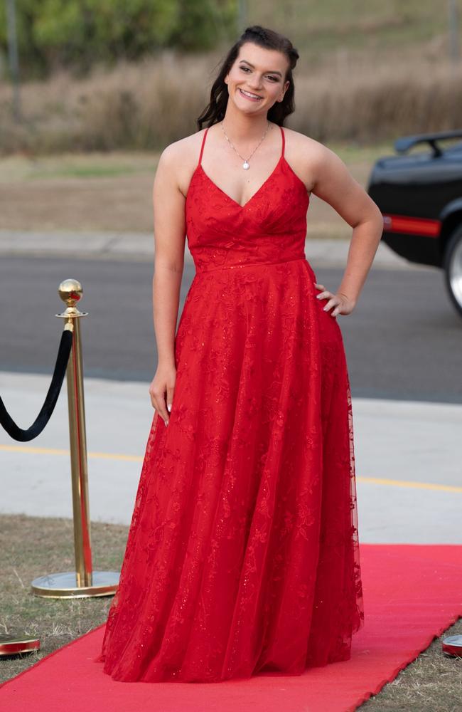 Aailyah Langley of Cooloola Christian College graduating class 2023 arrives at the formal. October 5, 2023. Picture: Christine Schindler