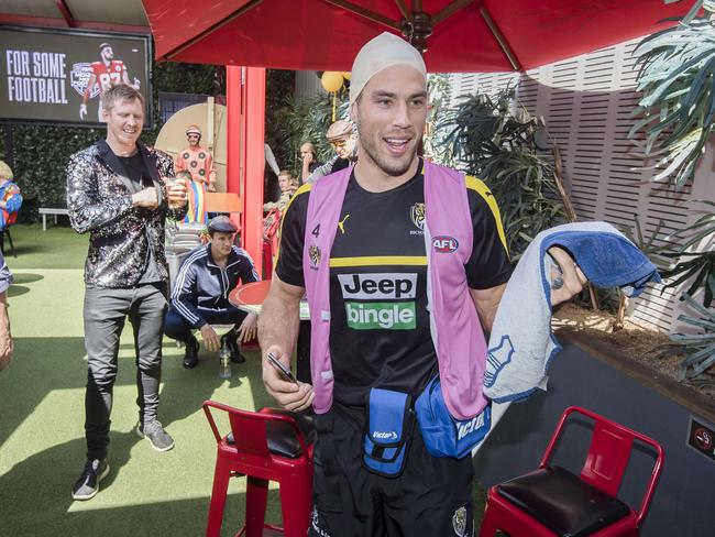 Alex Rance paid tribute to the club trainer at the receiving end of his infamous on-field blow-up. Picture: Jason Edwards