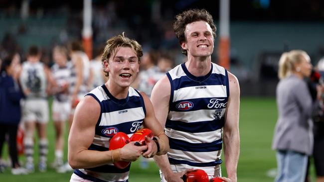 Tanner Bruhn and Max Holmes have been an important part of their midfield mix. Picture: Michael Willson/AFL Photos via Getty Images