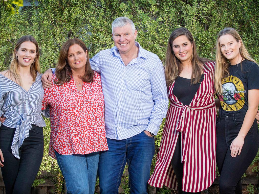 Danny Frawley with his family.