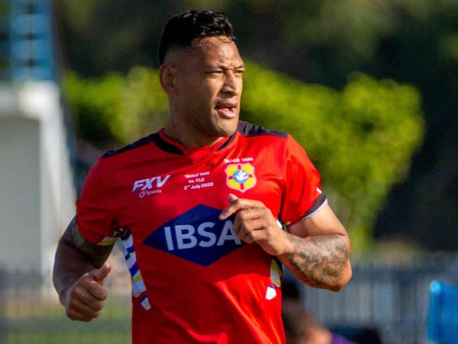 Israel Folau playing for Tonga last year.