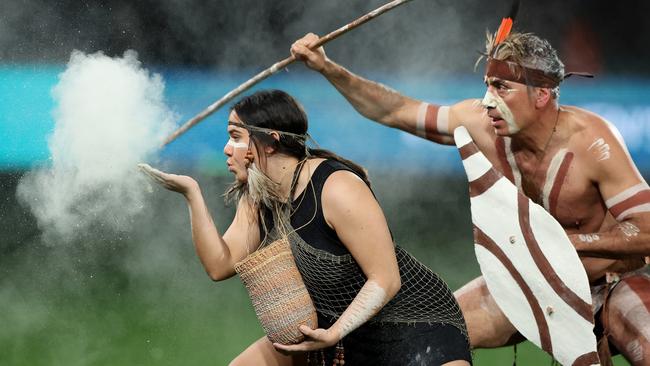 A Welcome to Country performance early in the FIFA women's World Cup tournament. Picture: Sarah Reed/Getty Images