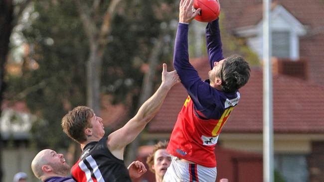 Diggers Rest and Riddell clash in this year’s RDFL grand final. Picture: Aaron Cook