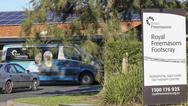 Royal Freemasons Footscray residents are self-isolating in their rooms after a staff member was identified as a close contact of Arcare worker who tested positive. Picture: Wayne Taylor