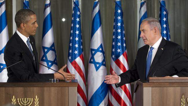 Barack Obama with Netanyahu in 2013. Picture: AFP