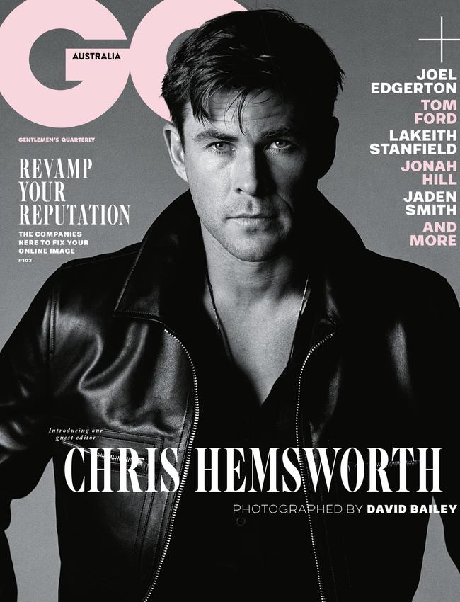 Chris Hemsworth on the cover of GQ. Picture: GQ