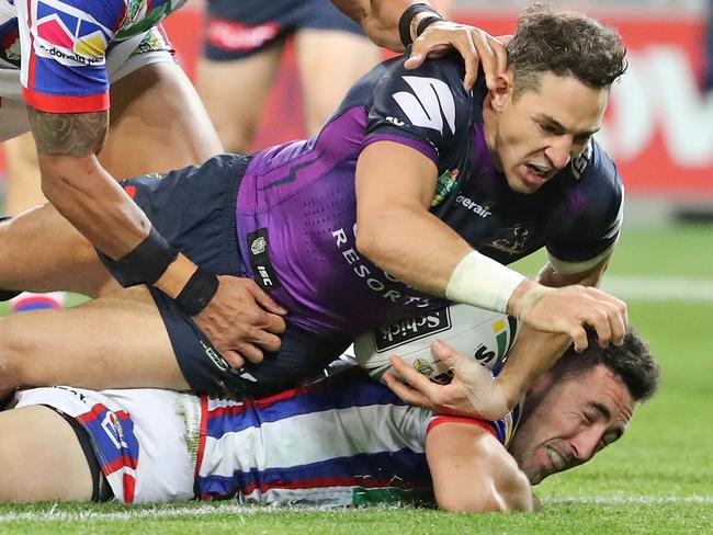 Billy Slater had a great game against the Knights.