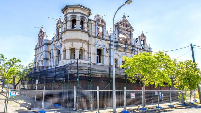 The pub has been used by squatters and hit with several fires and the collapse of its distinctive mansard roof. Picture: AAP/Richard Walker