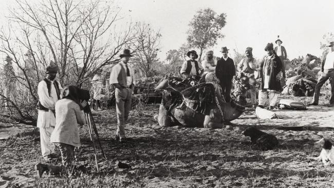 The camel drivers gather near Cunnamulla. Picture: State Library of Queensland