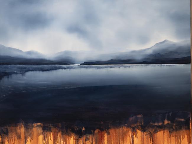 Tasmanian artist Joshua Andree was awarded an honourable mention for his piece Once Still Water (Requiem for a Lake).