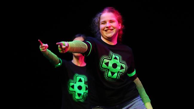 Manifold Height Primary school dancers performing in the Geelong Schools Music and Movement Festival. Picture: Alison Wynd