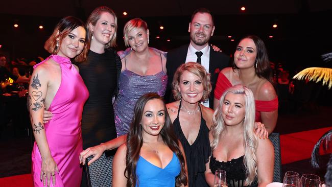 Saskia Hilton, Hannah Fuller, Bec Dent, Dan Fornby, Millie McCormack, Jemma Walker, Vanessa Allen and Alexandria Hills at the Cairns Chamber of Commerce Business Excellence Awards gala dinner, held at the Cairns Convention Centre. Picture: Brendan Radke