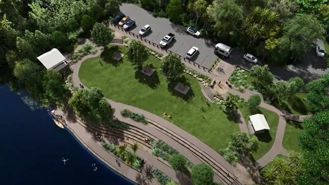 An aerial view of the proposed day use area and carpark. Picture: Supplied