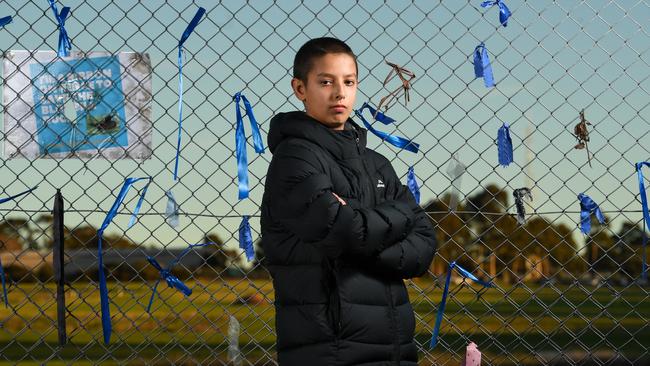 Hunter, 13, is on a mission to save Lake Knox. Picture: Penny Stephens