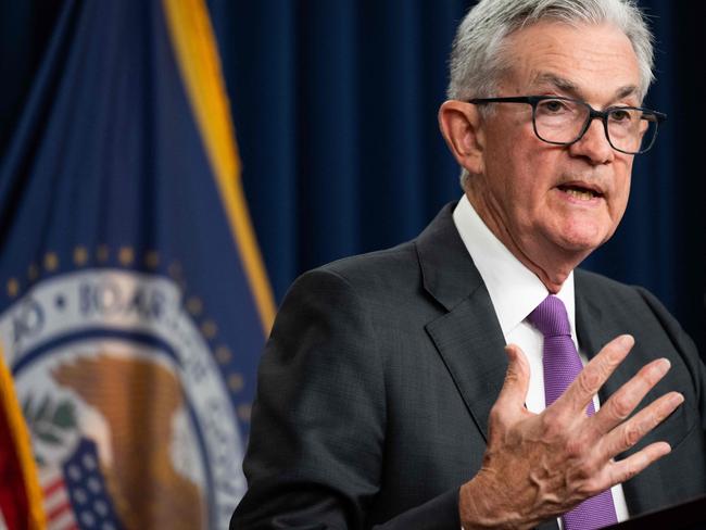 Federal Reserve Board Chairman Jerome Powell speaks during a news conference following a Federal Open Market Committee meeting, at the Federal Reserve in Washington, DC, on July 26, 2023. The US Federal Reserve raised its benchmark lending rate on July 26, 2023, to its highest level since 2001 to tackle above-target inflation, and signaled the possibility of further increases ahead. The quarter percentage-point rise lifts the Fed's key lending rate to a range between 5.25 percent and 5.5 percent, the US central bank said in a statement, adding that it will "continue to assess additional information and its implications for monetary policy." (Photo by SAUL LOEB / AFP)