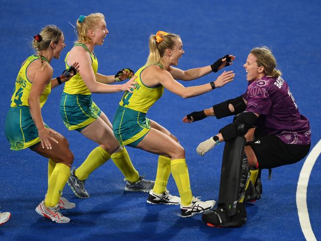 Good luck getting past Aussie keeper Jocelyn Bartram. Picture: Getty Images