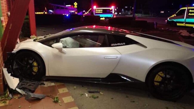 The Lamborghini that lost control and killed Sophia Naismith and injured her friend.