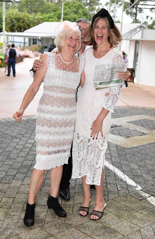 Simone Irwin and Helle Peterson at Melbourne Cup Race Day, Caloundra. Picture: Patrick Woods.