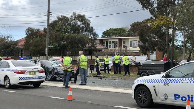 Police at the scene of the smash on September 5. Picture: Eliza Barr