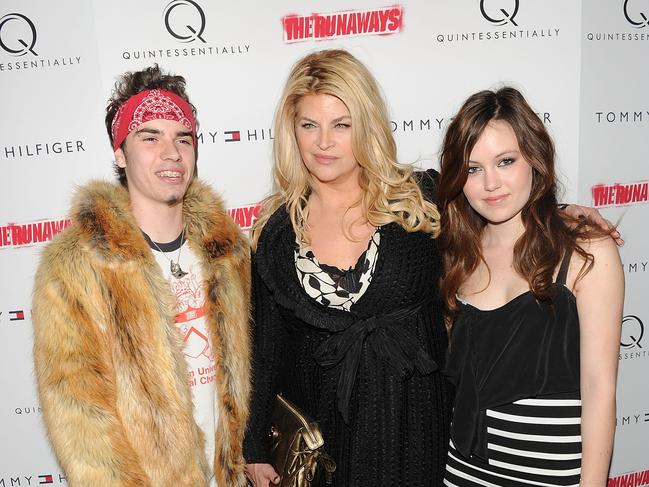 Kirstie Alley with her son True and daughter Lillie Parker. Picture: Getty Images